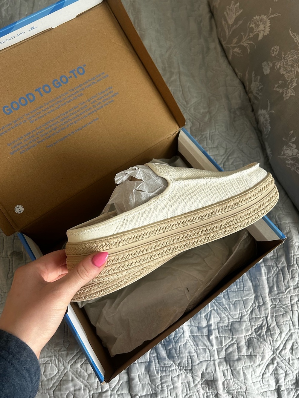 NEW IN BOX HEYDUDE Canvas Slip-On Platform Austin Lift Espadrille Woven size 8 - Picture 9 of 16